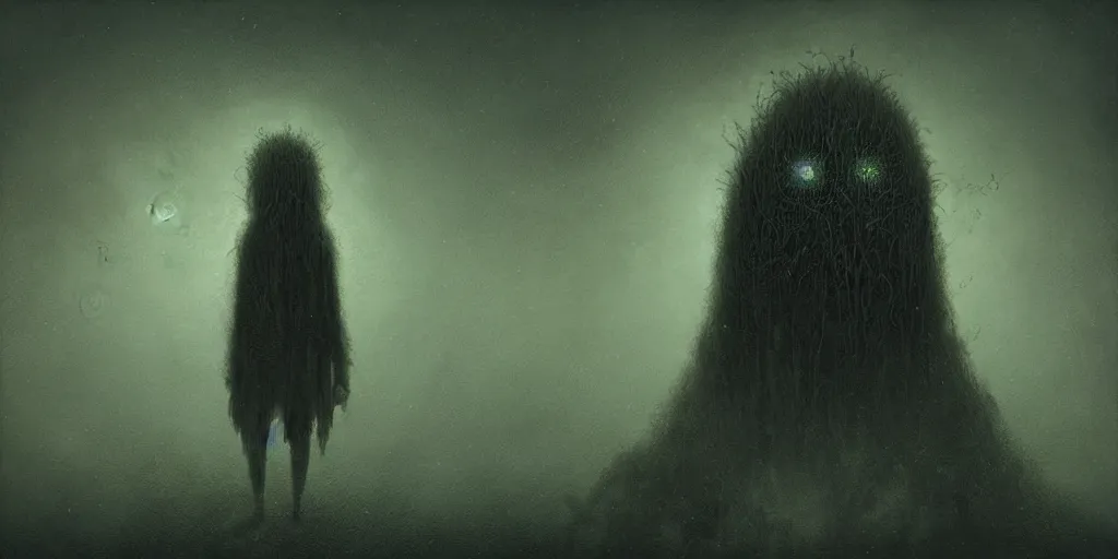 Prompt: A book of a Cosmic Horror, inspired by Andy Kehoe and Anton Semenov, trending on artstation, vintage colors, volumetric lighting