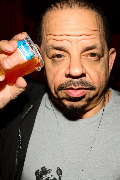 Image similar to rapper'ice t'drinking iced tea