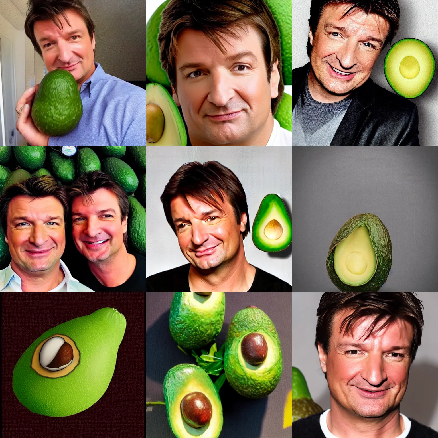 Prompt: nathan fillion as an avocado