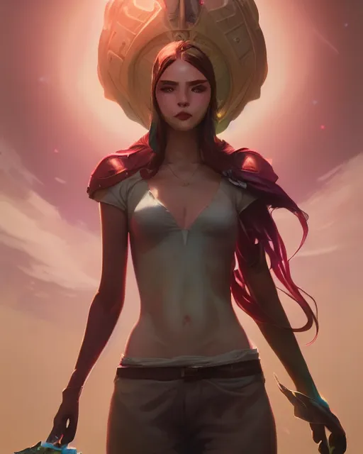 Image similar to highly detailed vfx league of legends character portrait, stephen bliss, unreal engine, greg rutkowski, loish, rhads, beeple, makoto shinkai and lois van baarle, ilya kuvshinov, rossdraws, tom bagshaw, alphonse mucha, global illumination, detailed and intricate environment