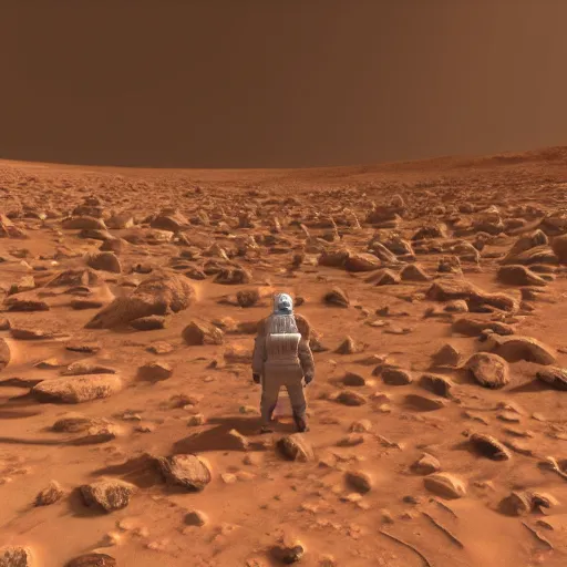 Image similar to Walter White explores Mars, Realistic, HDR, Clear Image, HDD, RTX ON, Dynamic Lighting,