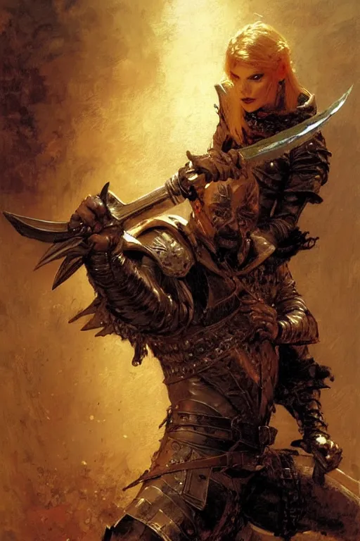 Image similar to rogue in leather armor stealing a valuable dagger from an arcane box portrait dnd, painting by gaston bussiere, craig mullins, greg rutkowski, yoji shinkawa