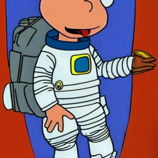 Image similar to Animation Still of Doug Funnie from Doug wearing an Astronaut's spacesuit