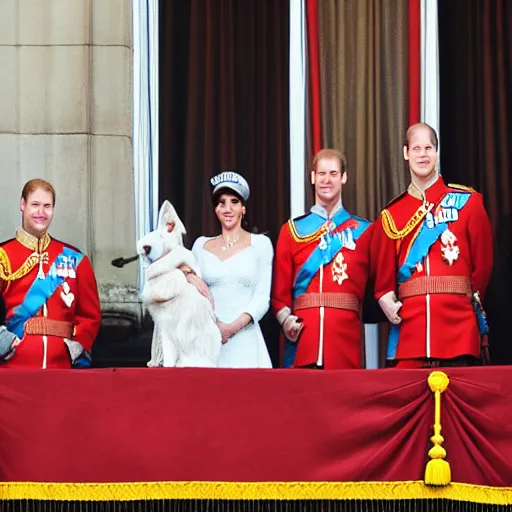 Image similar to photo of dog heads on the royal family