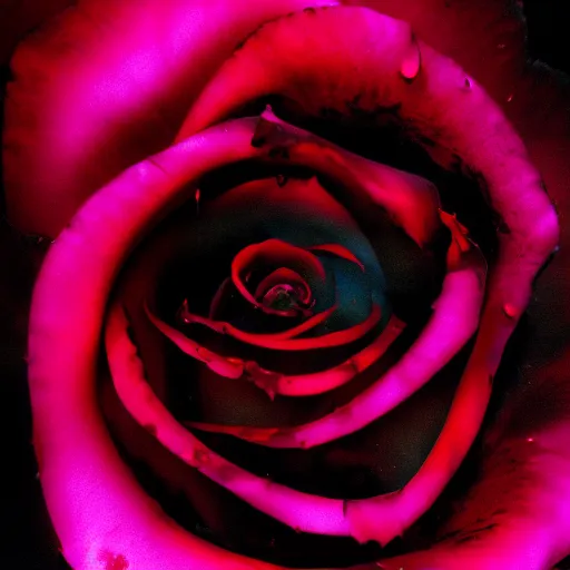 Image similar to award - winning macro of a beautiful!!!!! black rose made of molten magma and nebulae on black background by harold davis, georgia o'keeffe and harold feinstein, highly detailed, hyper - realistic!!!!!, inner glow, trending on deviantart, artstation and flickr, nasa space photography, national geographic