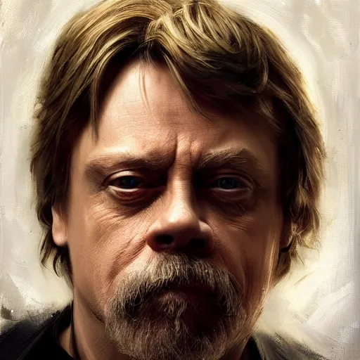 Prompt: mark hamill by ruan jia, portrait