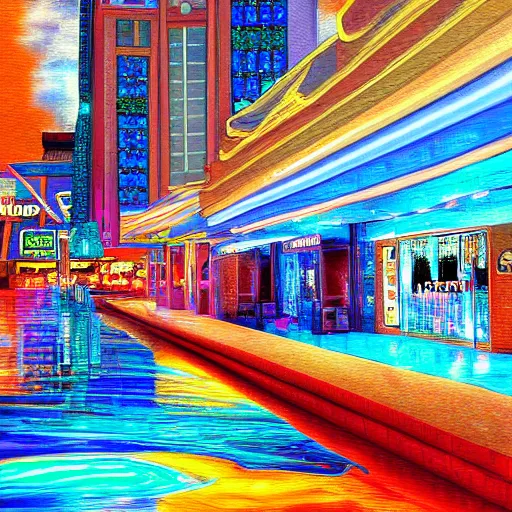 Prompt: Meet me tonight in atlantic city, digital art