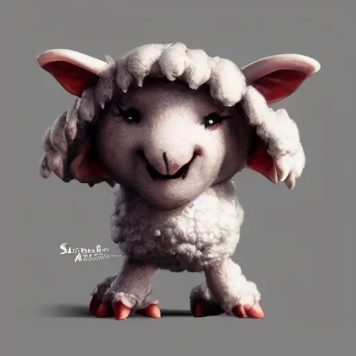 Prompt: a DND small cute sheep monster, made by Stanley Artgerm Lau, WLOP, Rossdraws, ArtStation, CGSociety, concept art, cgsociety, octane render, trending on artstation, artstationHD, artstationHQ, unreal engine, 4k, 8k,