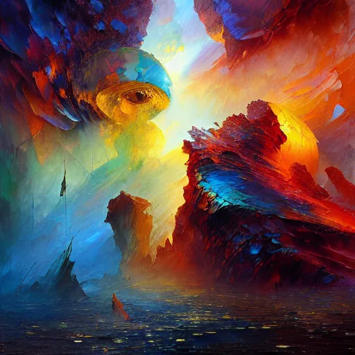 Prompt: art by android jones, beksinski, john howe, john berkey, leonid afremov, alena aenami, andreas rocha, thomas kinkade