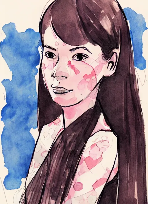 Prompt: a portrait of a pretty young lady by dustin nguyen