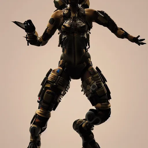 Image similar to kinetica video game character, render, unreal engine, kojima