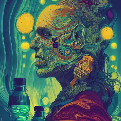 Image similar to An extremely psychedelic experience, colorful, surreal, dramatic lighting, cosmonaut, LSD, face, detailed, intricate, elegant, highly detailed, digital painting, artstation, concept art, smooth, sharp focus, illustration, art by Sam Spratt, Dan Mumford, Artem Demura and Alphonse Mucha