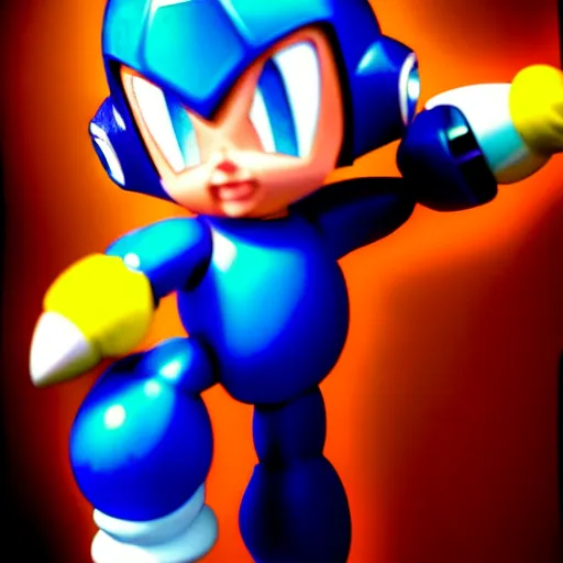 Prompt: a photo of a real megaman, studio lighting, high detail, hyperrealism