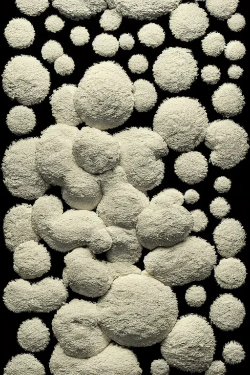 Image similar to ! dream gold abstract blob shapes and flowers by daniel arsham on a white background