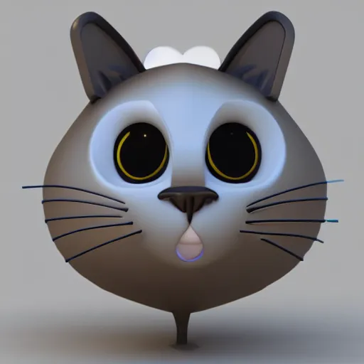 Prompt: 3d render of a cat with goofy plastic googly eyes