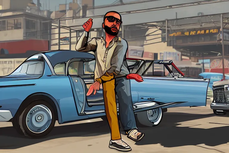 Prompt: cartoon gta V style, car