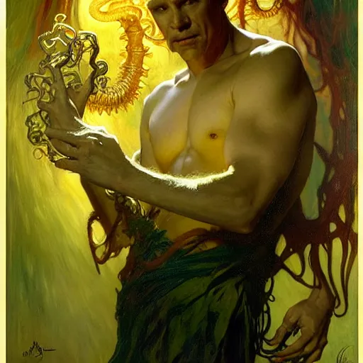 Prompt: cthulhu making a reart with his hands. highly detailed painting by gaston bussiere, craig mullins, j. c. leyendecker, alphonse mucha 8 k