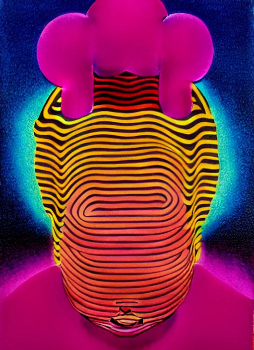 Image similar to labyrinth on a head by shusei nagaoka, kaws, david rudnick, airbrush on canvas, pastell colours, cell shaded!!!, 8 k