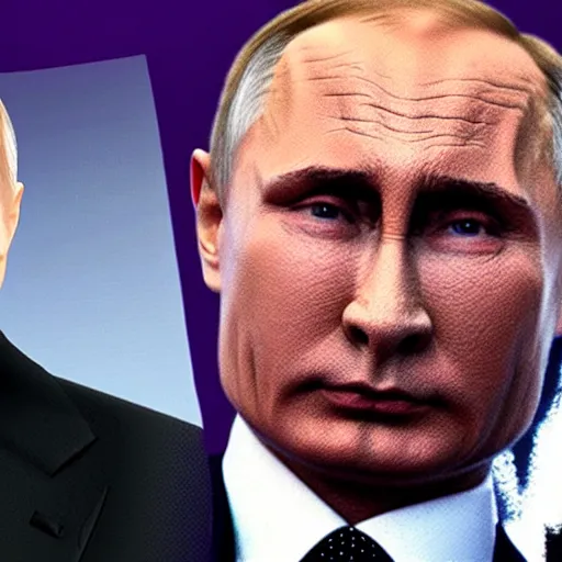 Image similar to putin in the body of thanos