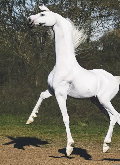 Image similar to a horse dancing on it's hind legs