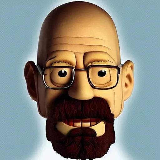 Image similar to “ walter white in the style of wallace and gromit claymation on a white background, super detailed ”