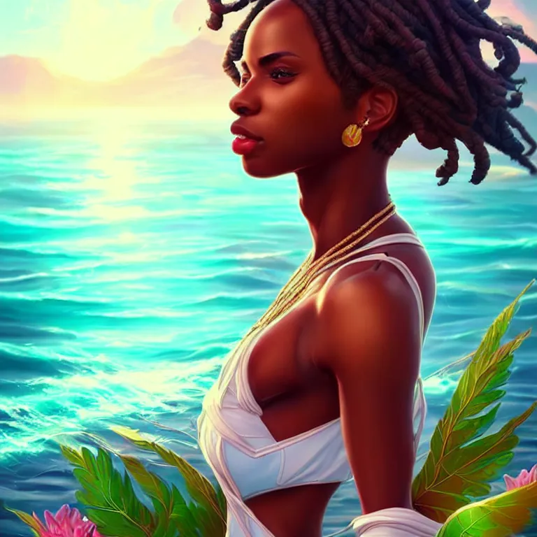 Image similar to epic professional digital art of 🍃 🛥 😘 👩🏾‍❤️‍💋‍👨🏾 ❤️, best on artstation, cgsociety, wlop, cosmic, epic, stunning, gorgeous, much detail, much wow, masterpiece