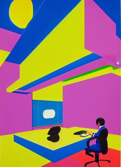 Image similar to office room by shusei nagaoka, kaws, david rudnick, airbrush on canvas, pastell colours, cell shaded, 8 k