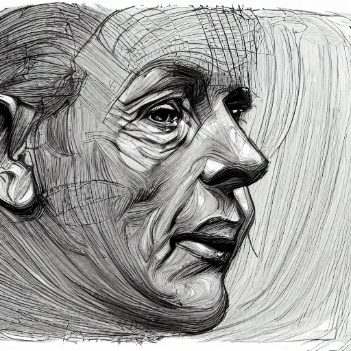 Image similar to a realistic yet scraggly portrait sketch of the side profile of a stern and sophisticated nancy sinatra, trending on artstation, intricate details, in the style of frank auerbach, in the style of sergio aragones, in the style of martin ansin, in the style of david aja, in the style of mattias adolfsson