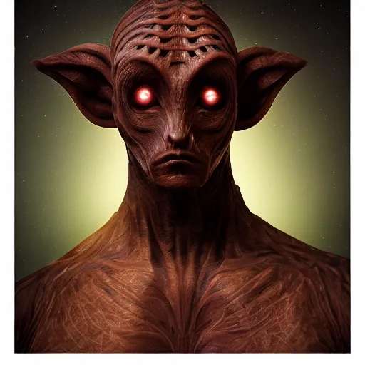 Prompt: portrait of an extraterrestrial creature, looking like a bird, renaissance style, star wars character, volumetric lights, symmetry, headpiece, trending on artstation, sharp focus, leica, studio photo, intricate details, highly detailed