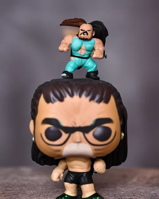 Image similar to Wrestler Funko Pop. Photographic, photography