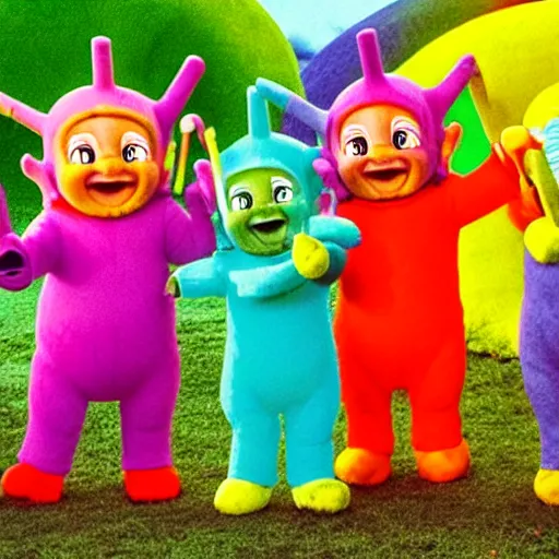 Prompt: Teletubbies as LSD