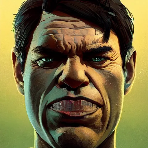 Image similar to highly detailed portrait venong merged with hulk gta v, stephen bliss, unreal engine, fantasy art by greg rutkowski, loish, rhads, ferdinand knab, makoto shinkai and lois van baarle, ilya kuvshinov, rossdraws, tom bagshaw, global illumination, radiant light, detailed and intricate environment