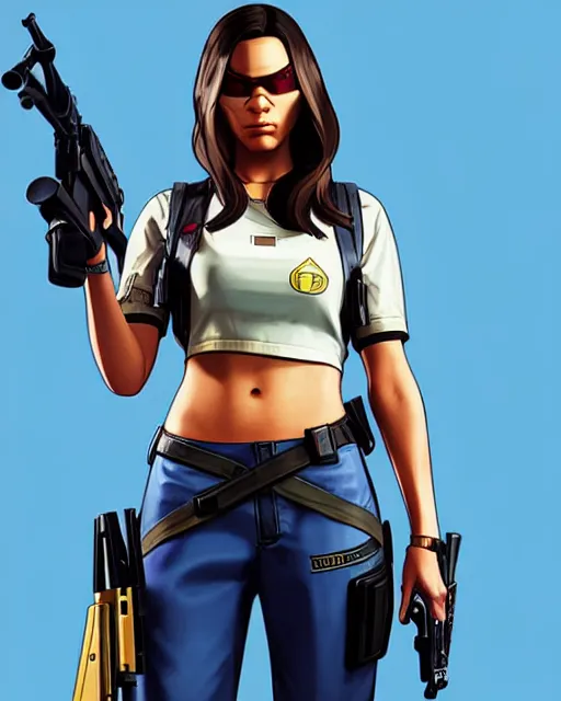 Image similar to gta 5, grand theft auto 5 cover art of ana from overwatch