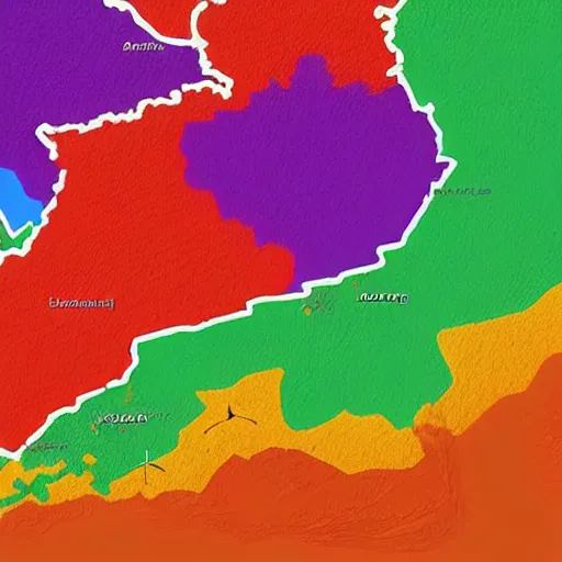 Image similar to a colorful map of south korea