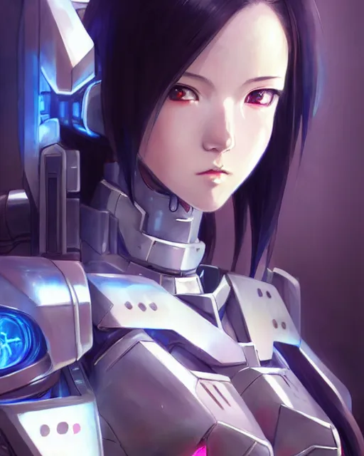 OpenDream - cyberpunk anime girl with futuristic armor covering her face