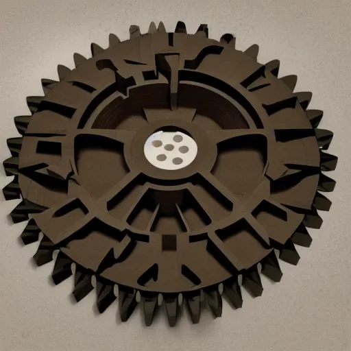 Prompt: cross section blueprint for a furby gears cogwheels