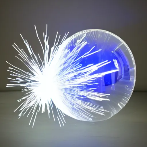 Prompt: glass plasma ball