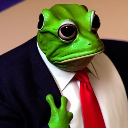 Image similar to donald trump as a realistic frog hybrid