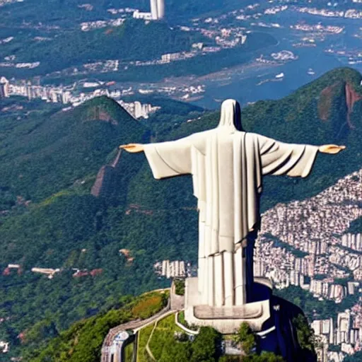 Image similar to photo of christ the redeemer statue dabbing