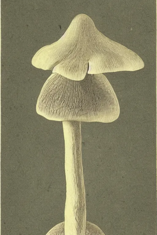 Image similar to 1 9 th century scientific illustration of a mushroom