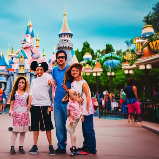 Image similar to photography of a familly on vacation at disneyland