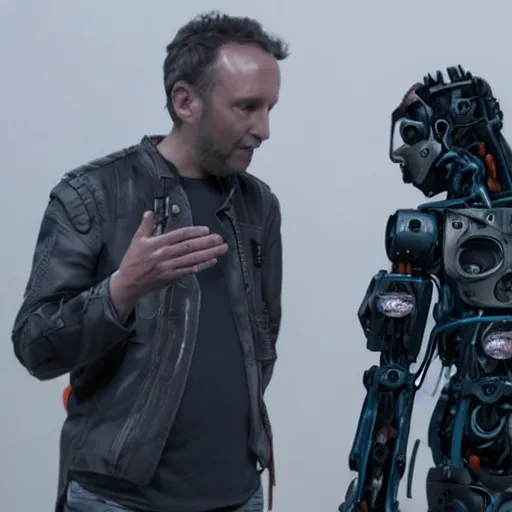 Image similar to cyberpunk Deadcode humanoid robot neil blomkamp and Emmanuel Lubezki