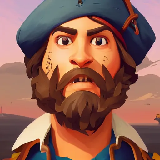 Image similar to painting jack the pirate on sea of thieves game avatar hero smooth face median photoshop filter cutout vector behance hd by jesper ejsing, by rhads, makoto shinkai and lois van baarle, ilya kuvshinov, rossdraws, illustration, art by ilya kuvshinov and gustav klimt