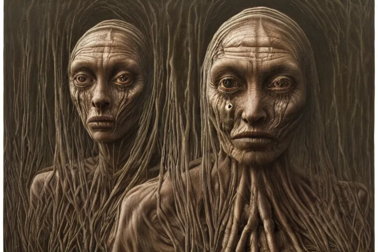 Image similar to her eyes wide by zdzisław beksiński, jeffrey smith and h.r. giger, oil on canvas, XF IQ4, f/1.4, ISO 200, 1/160s, 8K, RAW, unedited, symmetrical balance, in-frame