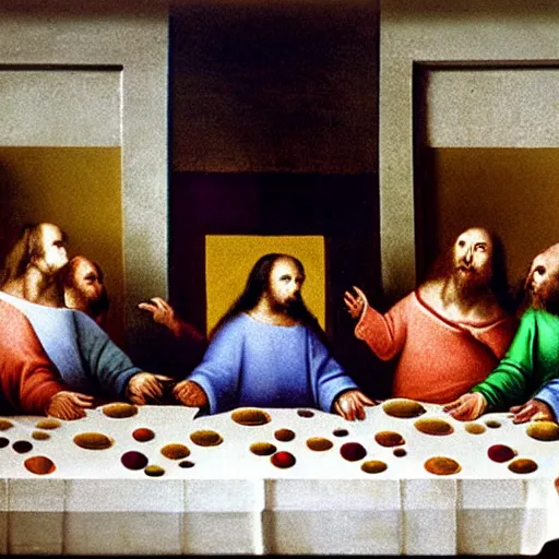 Image similar to hamsters at the last supper table