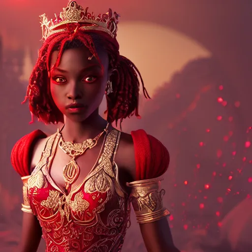 Image similar to wonderful princess of ruby with dark skin, ornate 8 k gorgeous intricate detailed, accent lighting, dramatic light, octane render