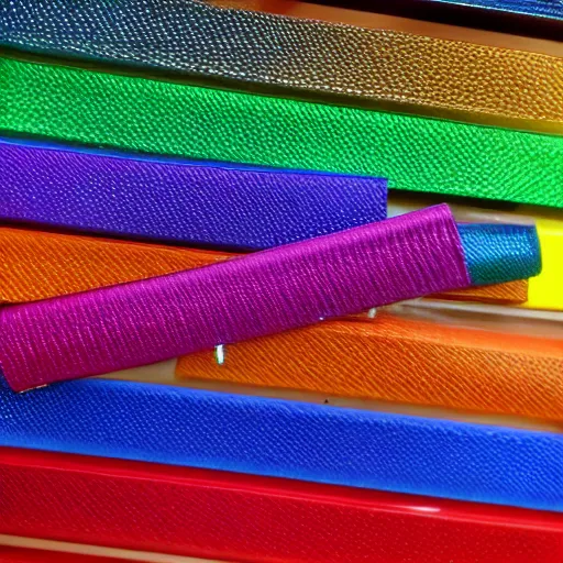 Image similar to rainbow colored lining bolts