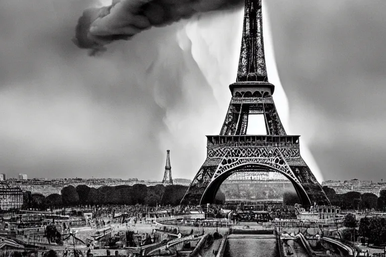 Prompt: the end of the eiffel tower, cinematic photograph, explosion, epic photograph, amazing lighting, destruction, stunning,