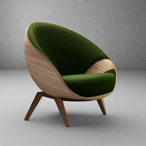 Image similar to armchair in the shape of an avocado