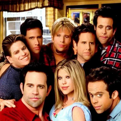 Image similar to the cast of its always sunny in philadelphia, in a scene of full house